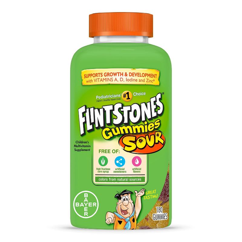 The Flintstones Kids&#39; Complete Multivitamin Gummies - Sour - 180ct, 1 of 9