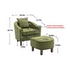 Modern Accent Chair with Ottoman, Comfy Reading Chair,Upholstered Single Sofa Side Chair, Club Tub Round Armchair for Living Room Bedroom Office - 4 of 4
