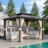 EROMMY 12 Ft. W x 10 Ft. D Hardtop Gazebo, Double layered Roof Gazebo, Black - 2 of 4