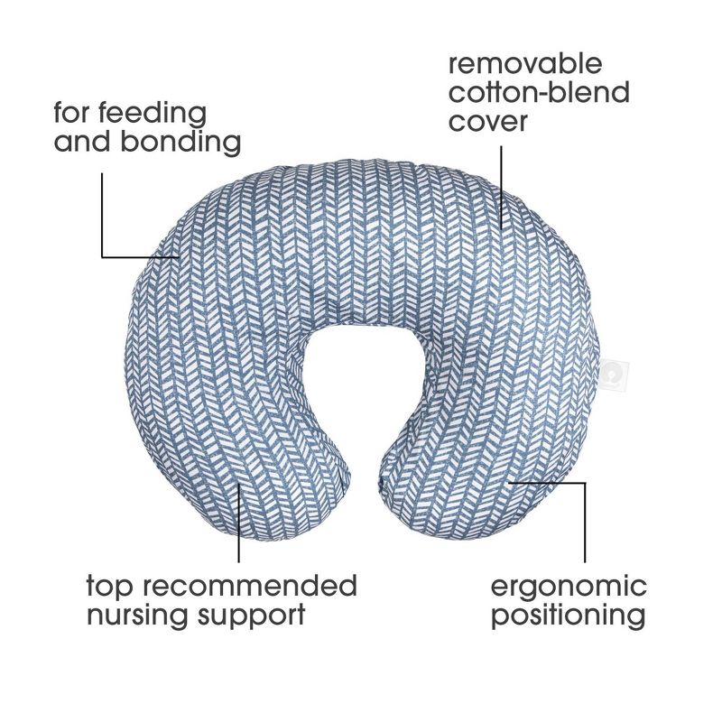 Boppy Nursing Pillow Original Support, Blue Herringbone, 3 of 10