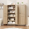 71" Farmhouse Tall Storage Cabinet, Adjustable Shelves & 2 Doors - Bathroom Pantry Organizer for Kitchen, Dining Room and office - 4 of 4