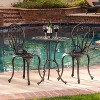 NicBex Outdoor Dining Table Set Metal Bistro Table with Two Chairs,Patio Furniture Bistro Set for Garden,Backyard,Poolside - 3 of 4