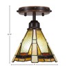 Toltec Lighting Blacksmith 1 - Light Flush Mount in  Painted Wood/Dark Granite with 7" Zion Art Glass Shade - 2 of 2