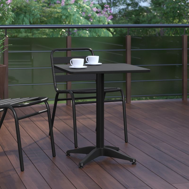 Flash Furniture Mellie 23.5'' Square Aluminum Indoor-Outdoor Table with Base, 5 of 12