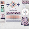 Bacati - Emma Crib Rail Guard Covers Set of 2 Coral/Mint/Navy - 4 of 4