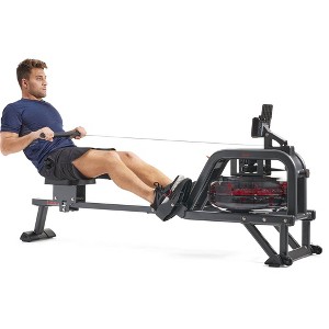 Sunny Health & Fitness Smart Obsidian Surge 500m Water Rowing Machine - Black - 1 of 4