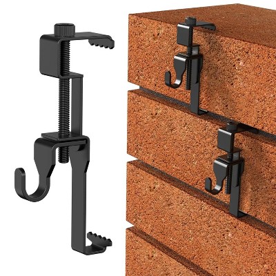 LunaLulinlk Stainless Steel Brick Wall Clips, Brick Hooks Clamp Outdoor Heavy Duty 1-3/4" to 2-3/4" Brick Hook Brick Hangers No Drill, 6 Packs