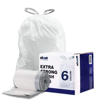 Plasticplace Simplehuman®* Code R Compatible‚ 2.6 Gallon / 10 Liter White  Drawstring Trash Bags‚ 16.5 X 18 (100 Count) : Target