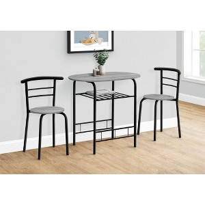 NicBex 3-Piece Storage Oval Dining Table Set & Backrest Chairs for Kitchen,Dining Room,Restaurant,Modern Dinette Set with Metal Frame - 1 of 4