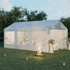 Outsunny 10' x 20' Large Outdoor Carport Canopy Party Tent with Removable Protective Sidewalls & Versatile Uses, White - image 3 of 4