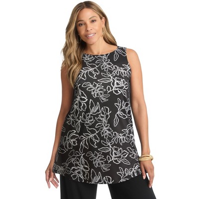Jessica London Women's Plus Size Stretch Knit Tunic Tank
