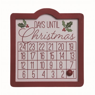 Transpac Wood 11.75 in. Multicolor Days Until Christmas Grid Countdown