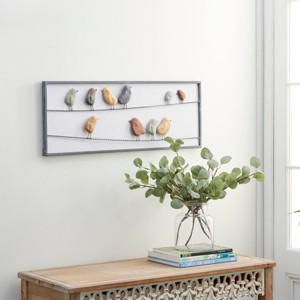 Metal Bird Wall Decor Multi Colored - Olivia & May: Iron Artwork, Animal Theme, Indoor Display - 1 of 4