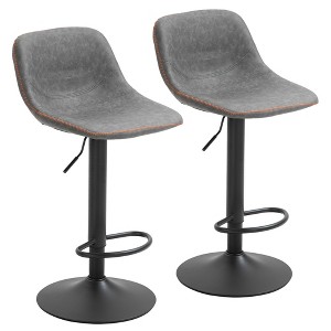 Vatros Adjustable Bar Stools, Swivel Bar Height Chairs Barstools Padded with Back for Kitchen, Counter Stools Set of 2 - 1 of 4