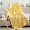 Cotton Cable Knit Blanket, Soft Warm Fleece Blanket for Couch & Bed Decor - NTBAY - 3 of 4