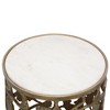 SPI Home Gingko Leaf Aluminum Stool – Botanical Design Accent Table for Garden or Indoor Spaces, 16" Height - 2 of 3