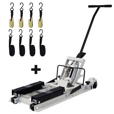 Hydraulic Motorcycle Lift Jack, 1500 LBS Capacity ATV Scissor Lift Jack, Portable Motorcycle Lift Table with Wheels and Handle, Hydraulic Hoist Stand