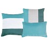 Home Mart Goods 6 Piece Turquoise Blue Striped Embroidery Soft Bedding Comforter Set - 3 of 4