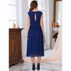 INSPIRE CHIC Women's Wedding Guest Boat Neck Vintage Formal Cocktail Midi Lace Dress - 4 of 4