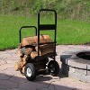 Sunnydaze Indoor/Outdoor Steel Rolling Firewood Log Cart Carrier with Wheels - 1/8 Face Cord - Black - 4 of 4