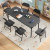 7-Piece Kids Folding Table and Chairs Set, Toddlers Children's Activity Table and Chairs Set for Dining Room,Daycare,Classrooms - 3 of 4