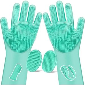 6PCS Pet Grooming Kit for Dogs,Cats and Horses | Dog Washing Gloves | Dog Bath Brush | Dog Bath Gloves | Dog Shampoo Brush | Pet Grooming Gloves - 1 of 1