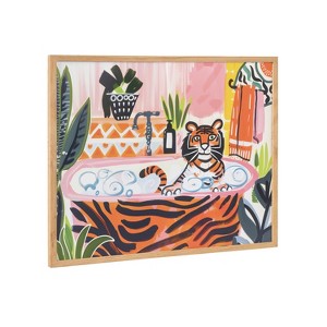 Kate & Laurel All Things Decor 20"x16" Gallery Bold Maximalist Tiger in Bubble Bath Print by The Creative Bunch Studio Natural - 1 of 4