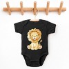 The Juniper Shop Watercolor Lion Baby Short Sleeve Bodysuit - 18M - Black - 2 of 4
