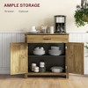 Farmhouse Sideboard Buffet Cabinet, Barn Door Coffee Bar Cabinet with Drawer and Adjustable Shelf, Kitchen Cabinet for Living Room, Entryway - 4 of 4