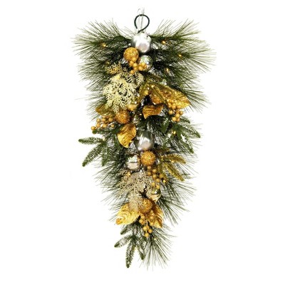 Vickerman Gold and Silver Artificial Teardrops