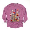 Simply Sage Market Women's Blue and Red Wildflowers Long Sleeve Garment Dyed Tee - 3 of 4