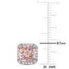 EVERLY JEWELRY |Rose Plated Sterling Silver 2.55 CT TGW Cubic Zirconia & Simulated Morganite Stud Earrings - 2 of 3