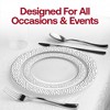 Smarty Had A Party White w/ Silver Hammered Rim Plastic Wedding Set - 30 Sets - 2 of 4