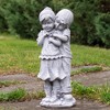 Northlight 19.5" Gray Boy Hugging Girl Outdoor Garden Statue - 2 of 4