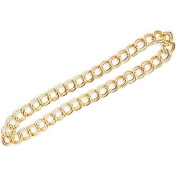 Spooky Central Gold Necklace Chain for Halloween & Hip Hop Party, Cuban Link, 36 In