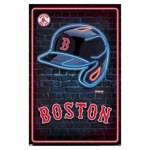 Trends International MLB Boston Red Sox - Neon Helmet 23 Framed Wall Poster Prints - 1 of 4