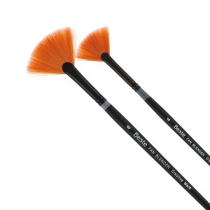Creative Mark Beste Golden Taklon Fan Blender Set of 2 Artist Brush, Professional Watercolor Brushes, For Acrylic Painting, Short Handle, Sharp Edges, - 1 of 4