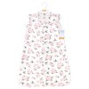 Hudson Baby Infant Girl Plush Faux Fur Sleeping Bag, Wearable Blanket, Neutral Pink Floral - 2 of 2