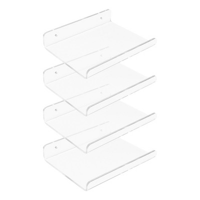 Unique Bargains Acrylic Floating Storage Display Wall Shelves for Bathroom Bedroom