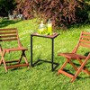 Tangkula C-shaped Side End Table w/ Ceramic Top for Patio Living Room Balcony - 3 of 4