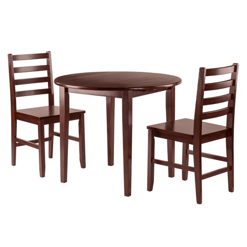 Clayton 36 Round Drop Leaf Table Walnut Winsome