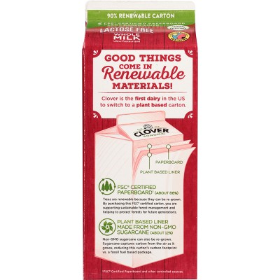 Clover Sonoma UHT Lactose Free Whole Milk - 0.5gal