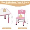 Kids Table and 6 Chair Set with Storage Box, Height Adjustable Toddler Table and Chairs Set for Ages 2-10, for Daycare, Classroom, Home, Pink - 2 of 4