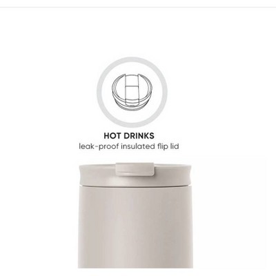 Black Stainless Steel Insulated Travel Mug with Flip Lid