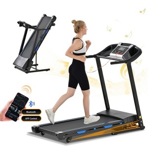 FYC 330LBS Weight Capacity with 15% Auto Incline Electric Folding Treadmills, 3.5HP 10MPH Max Speed Bluetooth APP Heart Rate Sensor - 1 of 4