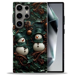 BONGEEK Case Compatible with Samsung Galaxy S23 Ultra,Scratch Resistant Hybrid 2-Layer Hard Shell Bright Phone Case,Christmas Retro Snowman Green - 1 of 4