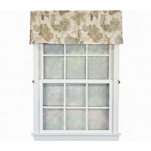 RLF Home 100% Cotton High Quality Tila Tailored Window Valance with 1.5" Rod Pocket 50" W X 12" L Cream - 1 of 4