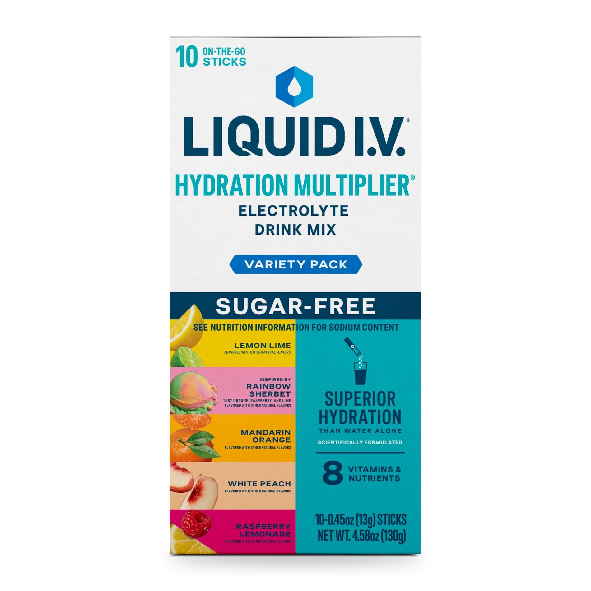 Liquid I.V. Variety Pack Sugar Free Hydration Multiplier Energy Drinks - 10ct/4.58oz