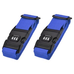 Unique Bargains PP Travel Packing Suitcase Belts with Buckle and Combination Lock 2 Pcs - 1 of 4