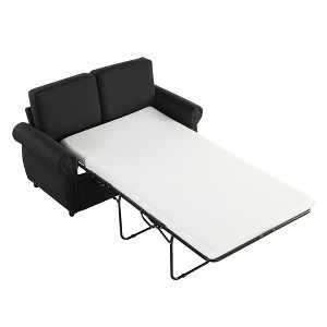 CLIHOME 57.9" Pull Out Sofa Bed Loveseat Sleeper with Twin Size Memory Mattress with Two USB Ports - 1 of 4